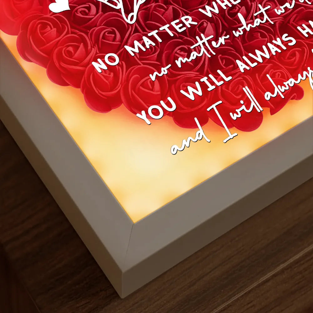 No Matter Where We Go No Matter What We Do Mother Daughter - Personalized LED Light Flower Shadow Box