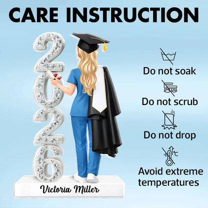 Nurse Senior 3D Crystal Effect 2026 - Personalized Acrylic Block Plaque - Graduation Gift For Seniors, Daughter, Son, Grandkids