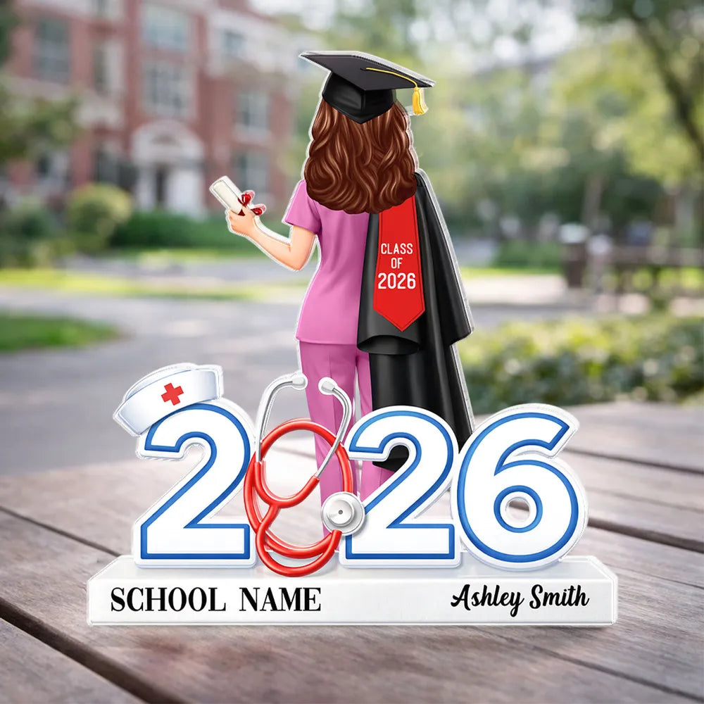 Graduation Gift Nurse Senior - Personalized Acrylic Block Plaque - Graduation Gift For Seniors, Daughter, Son, Grandkids