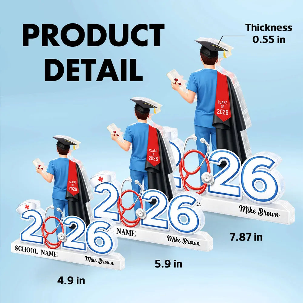 Graduation Gift Nurse Senior - Personalized Acrylic Block Plaque - Graduation Gift For Seniors, Daughter, Son, Grandkids