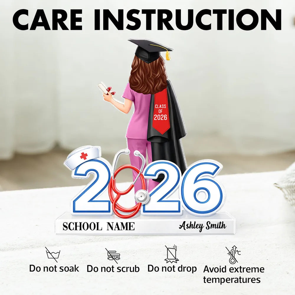 Graduation Gift Nurse Senior - Personalized Acrylic Block Plaque - Graduation Gift For Seniors, Daughter, Son, Grandkids