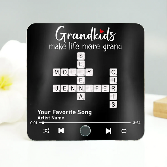 The Greatest Gift You Ever Know Crossword Puzzle Art Gift For Grandma Personalized Music Fridge Magnet