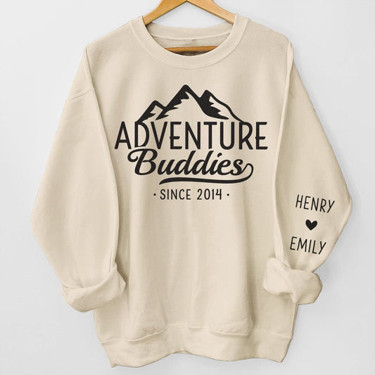 Couple - Adventure Buddies For Life - Personalized Sweatshirt (LH) - The Next Custom Gift