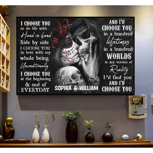 Couple - I Choose You Sugar Skull - Personalized Poster - The Next Custom Gift