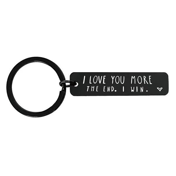 Couple - I Love You More The End I Win - Personalized Stainless Steel Keychain - The Next Custom Gift