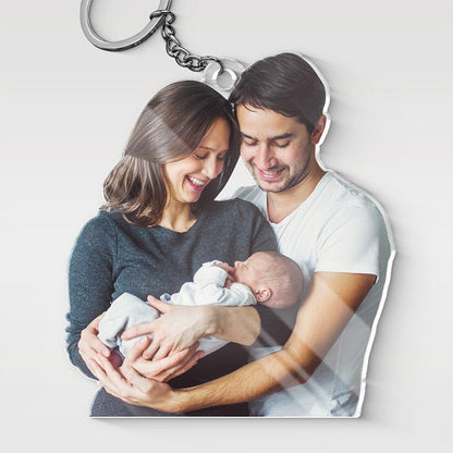 Couple - I Love You To The Moon And Back - Personalized Acrylic Keychain - The Next Custom Gift