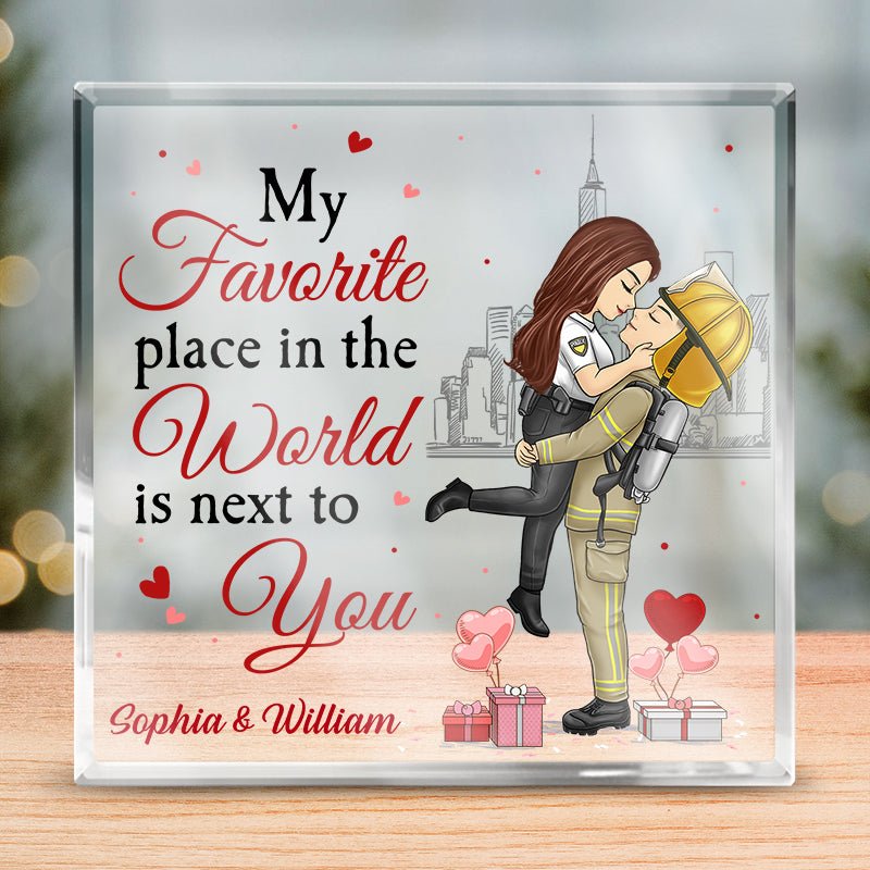 Couple - Next To You - Gift For Husband Wife, Anniversary - Personalized Custom Square Shaped Acrylic Plaque - The Next Custom Gift