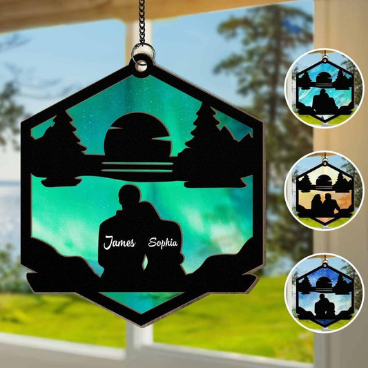 Couple - Sweet Couple - Personalized Window Hanging Suncatcher Ornament - The Next Custom Gift