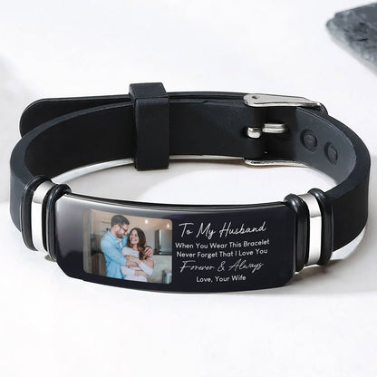 Couple - To My Husband I Love You Forever Always - Personalized Bracelet - The Next Custom Gift