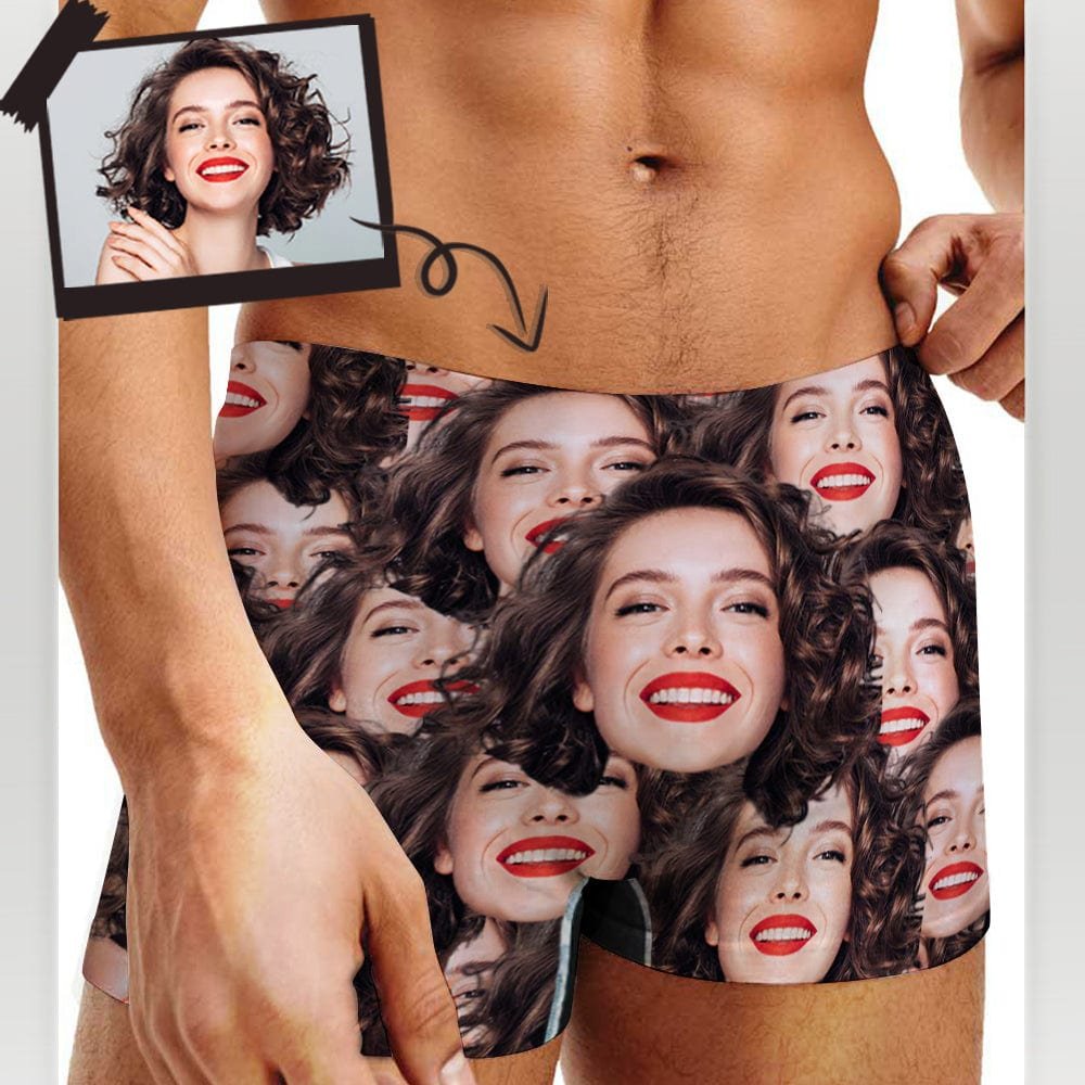 Couple - Upload Photo Portrait - Personalized Underwear Boxer Briefs - The Next Custom Gift