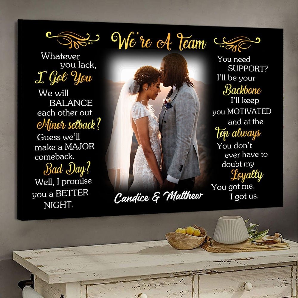 Couple - Whatever You Lack We're A Team - Personalized Canvas - The Next Custom Gift