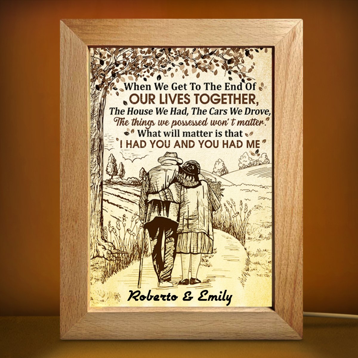 Couple - When We Get To The End - Personalized Frame Lamp (LH) - The Next Custom Gift