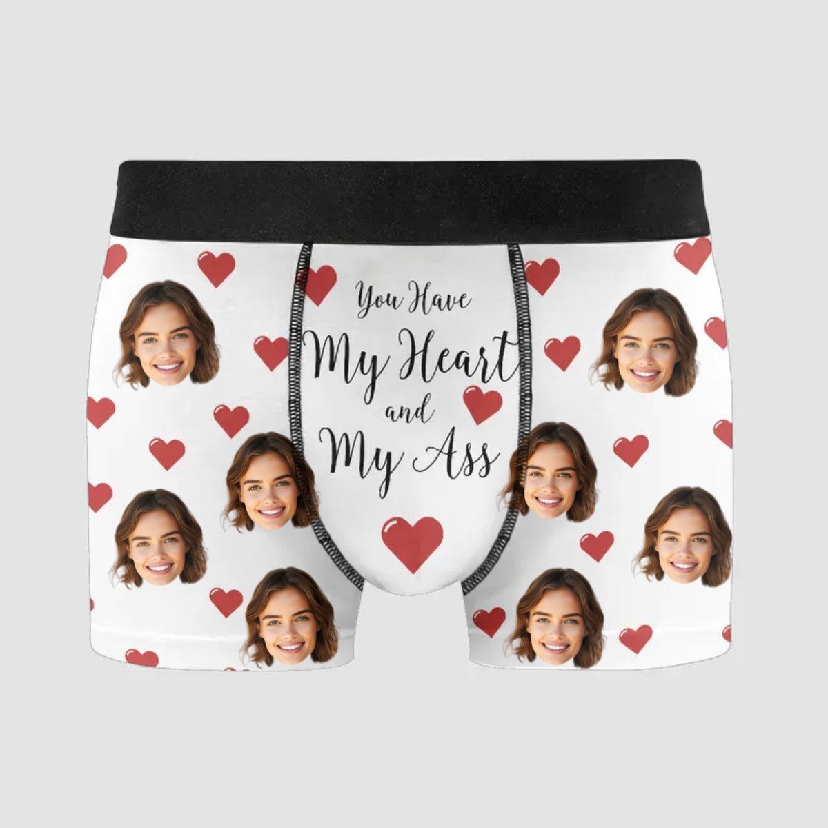 Couple - You Have My Heart And My Ass - Personalized Men's Boxer Briefs - The Next Custom Gift