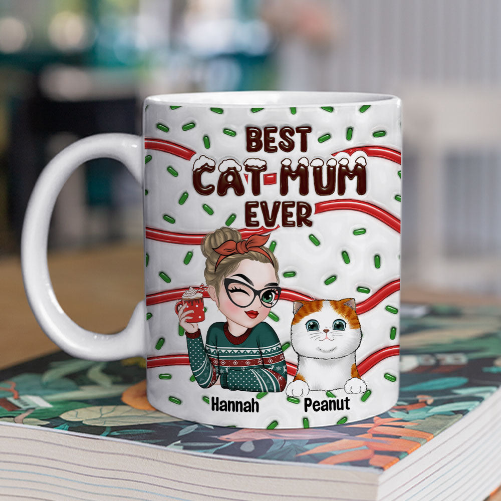 Best Cat Mom Cake - Personalized Custom 3D Inflated Effect Mug