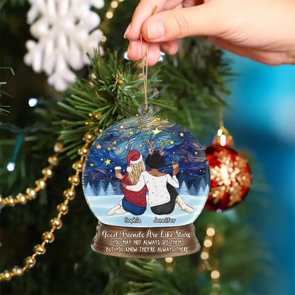 Good Friends Are Like Stars - Personalized Custom Shaped Acrylic Ornament