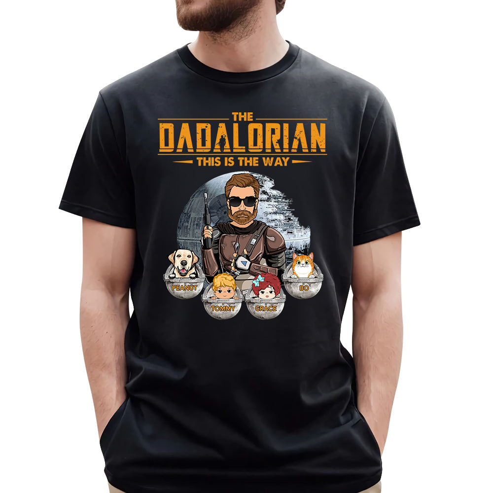 The Dadalorian This Is The Way - Custom Shirt With Kids Gift For Dad Mom