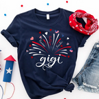 Firework America Flag Grandma And Kids
