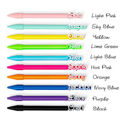 Personalised Multi-Color 3D Printed Retro Dolly Font Name Pen 0.5mm Set of 2 Back to School Gift for Student Classmate Teacher