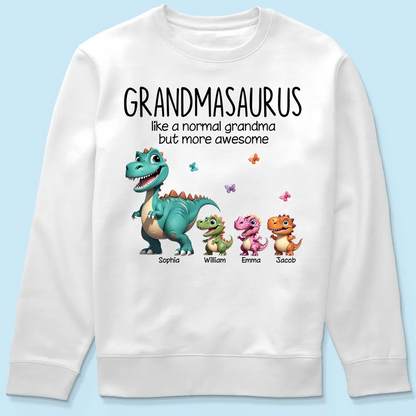 Grandmasaurus And Kids 3D Effect Dinosaurs Personalized Shirt, Mother's Day Gift For Grandma