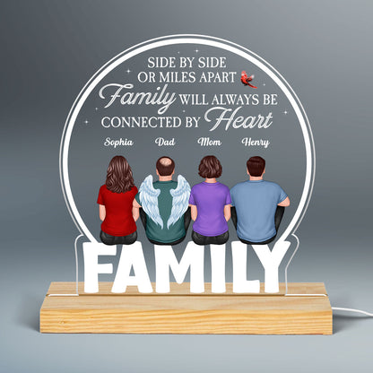 Family Back View Sitting Personalized Custom Shape Acrylic Plaque With LED Night Light