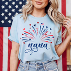 Firework America Flag Grandma And Kids