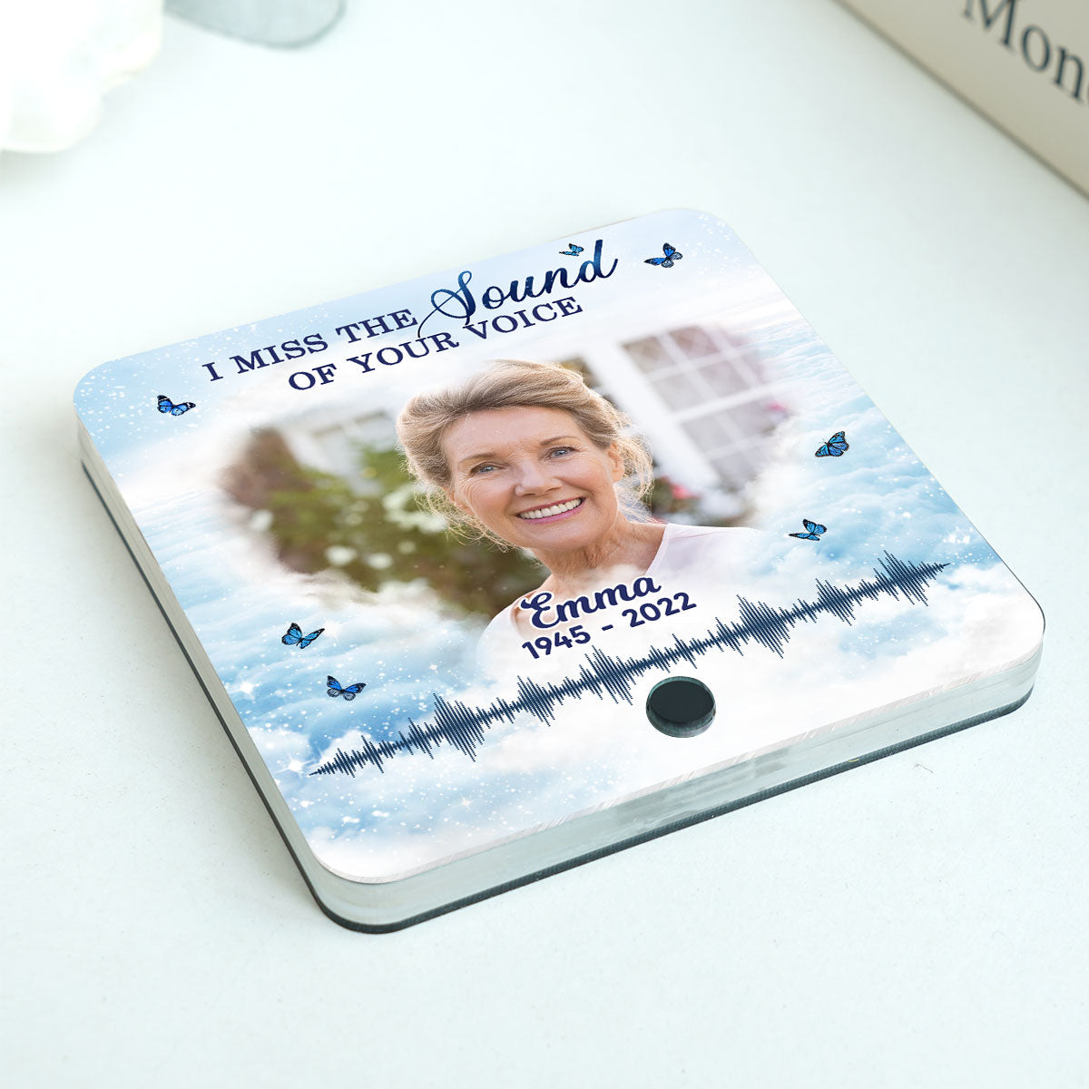 Miss The Sound Of Your Voice Memorial Photo Upload Voice Message Remembrance Keepsake Personalized Music Fridge Magnet