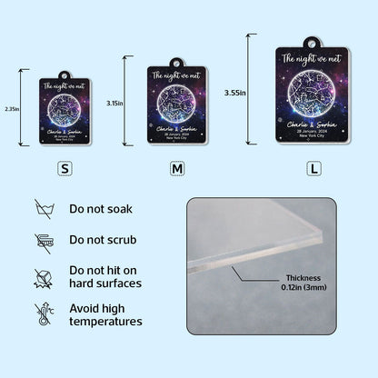 Couple Galaxy Star Map by Location & Date Personalized Acrylic Keychain