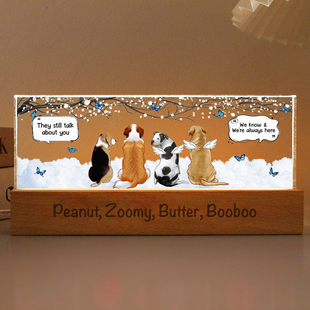 They Still Talk About You, Memorial Gift For Pet Dog Cat Lovers, Personalized LED Night Light