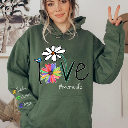 Personalized Love Grandma Life Flower CTH01 Sweatshirt