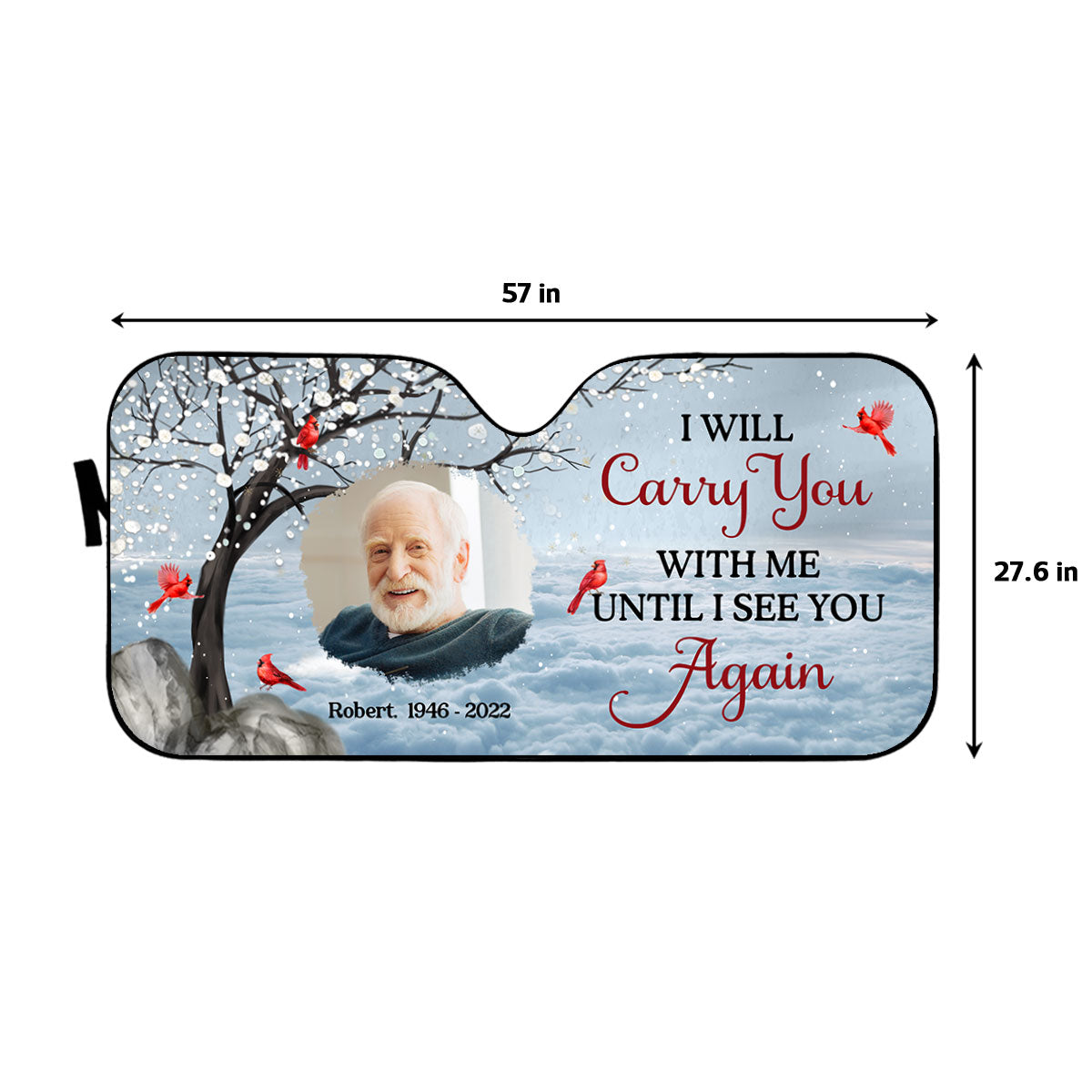 Carry You With Me Photo Memorial Personalized Car Sunshade, Sympathy Gift