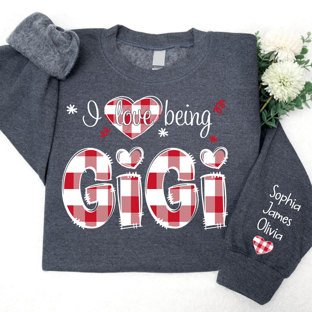 I love being Grandma Buffalo Plaid And Grandkids 2024 Sweatshirt