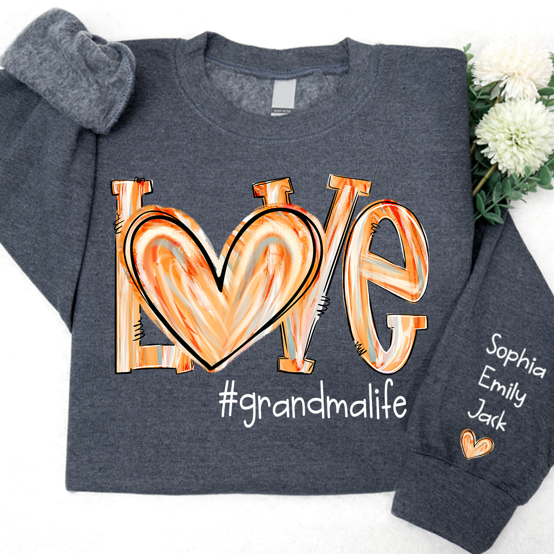 Personalized Love grandmalife Colorful Painted With Grandkids Sweatshirt