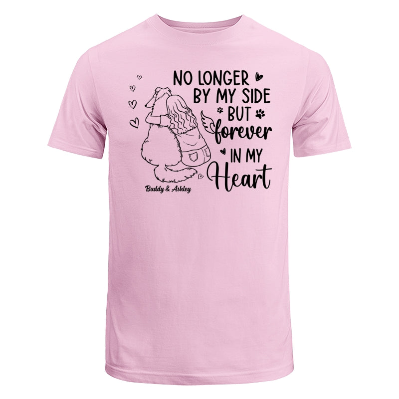 No Longer By My Side Forever In My Heart Woman Hugging Dog Memorial Personalized Shirt