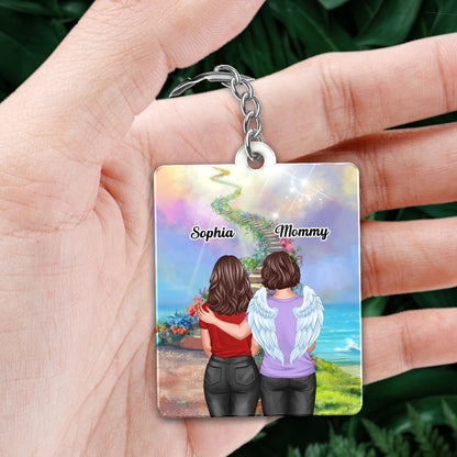 Stairs To Heaven Always With You Memorial Remembrance Gift Personalized Acrylic Keychain