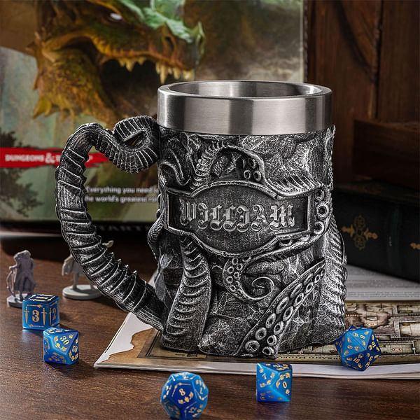 Personalised Cthulhu Durable Stainless Steel 20oz Mug with Engraved Name Birthday Gaming Party Gift for Cthulhu Fan