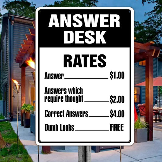 Decor - Answer Desk - Personalized Metal Sign (LH) - The Next Custom Gift