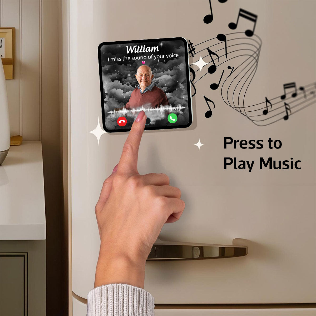 The Call I Wish I Could Take Memorial Voice Message Remembrance Keepsake Photo Inserted Personalized Music Fridge Magnet