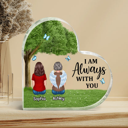 Green Tree Always With You Whole Family Memorial Remembrance Gift Personalized Heart Acrylic Plaque