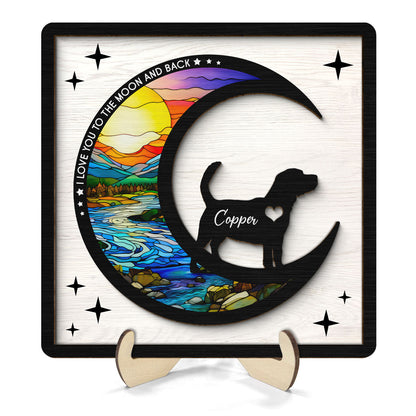 Loss Of Pet Memorial Personalized 2 Layered Wooden Plaque