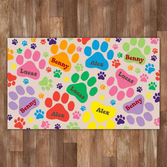 Dog Lovers - Bones And Paws - Personalized Premium Rug - The Next Custom Gift
