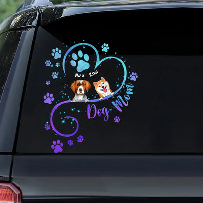 Dog Lovers - Dog Mom Heart Line - Personalized Sticker Decal (TL) - The Next Custom Gift