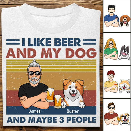 Dog Lovers - I Like Beer And My Dog - Personalized T - Shirt - The Next Custom Gift