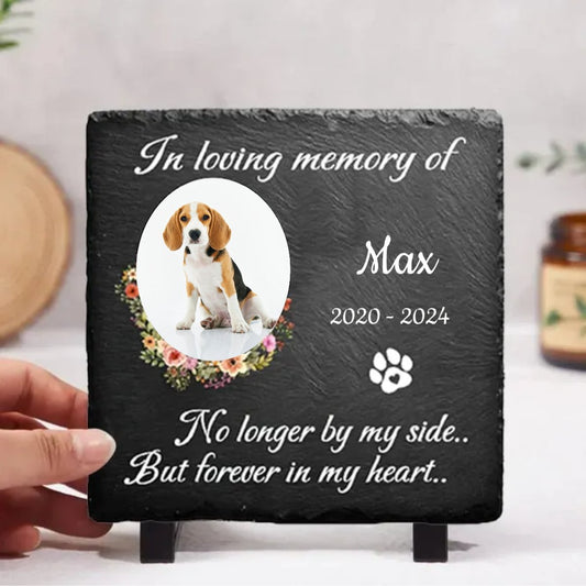 Dog Lovers - No Longer By My Side But Forever In My Heart - Personalized Memorial Stone - The Next Custom Gift