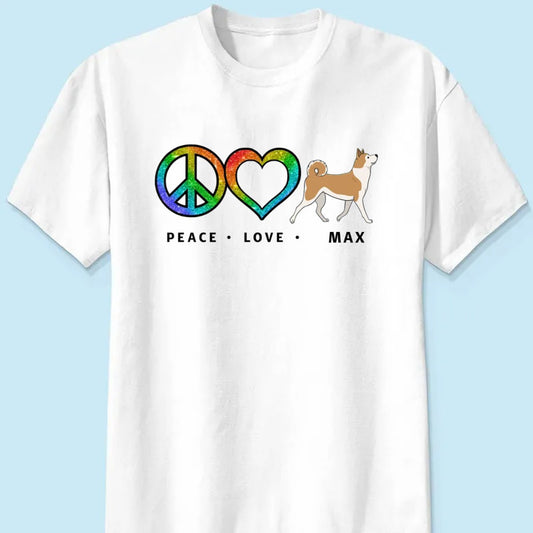 Dog Lovers - Peace Love Dog Pattern - Personalized Shirt (VT) - The Next Custom Gift