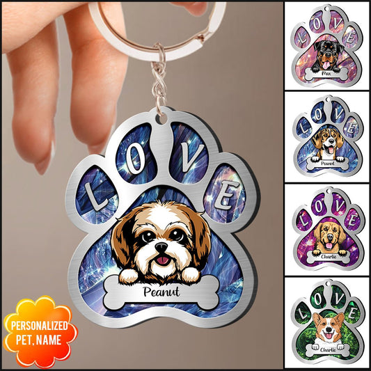 Dog Lovers - Sparkling Dog Mom - Personalized Acrylic Keychain - The Next Custom Gift