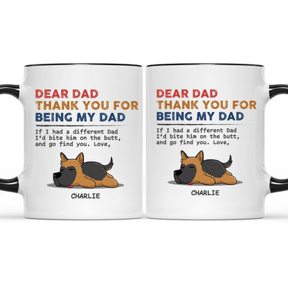 Dog Lovers - Thank You For Being My Dad - Personalized Accent Mug - The Next Custom Gift