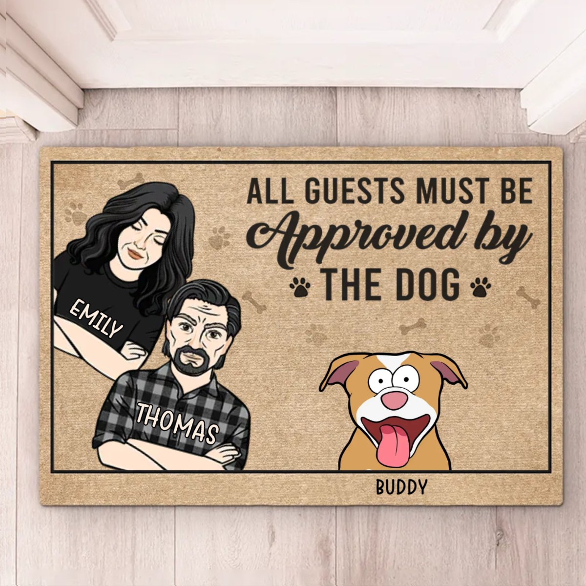 Dog Lovers - The Dog Rules This House - Personalized Home Decor Decorative Mat - The Next Custom Gift