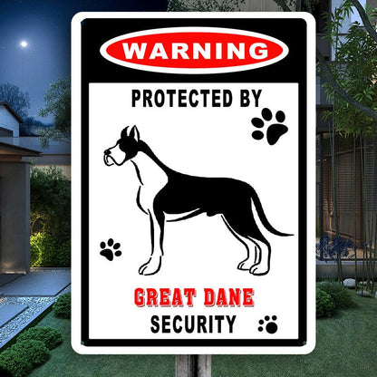 Dog Lovers - Warning Protected By Dog Security - Personalized Metal Sign - The Next Custom Gift
