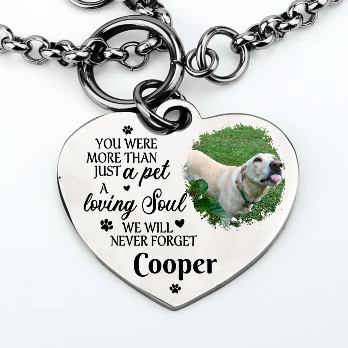 Dog Lovers - You Were More Than Just A Pet, A Loving Soul We Will Never Forget - Personalized Heart Bracelet(BU) - The Next Custom Gift