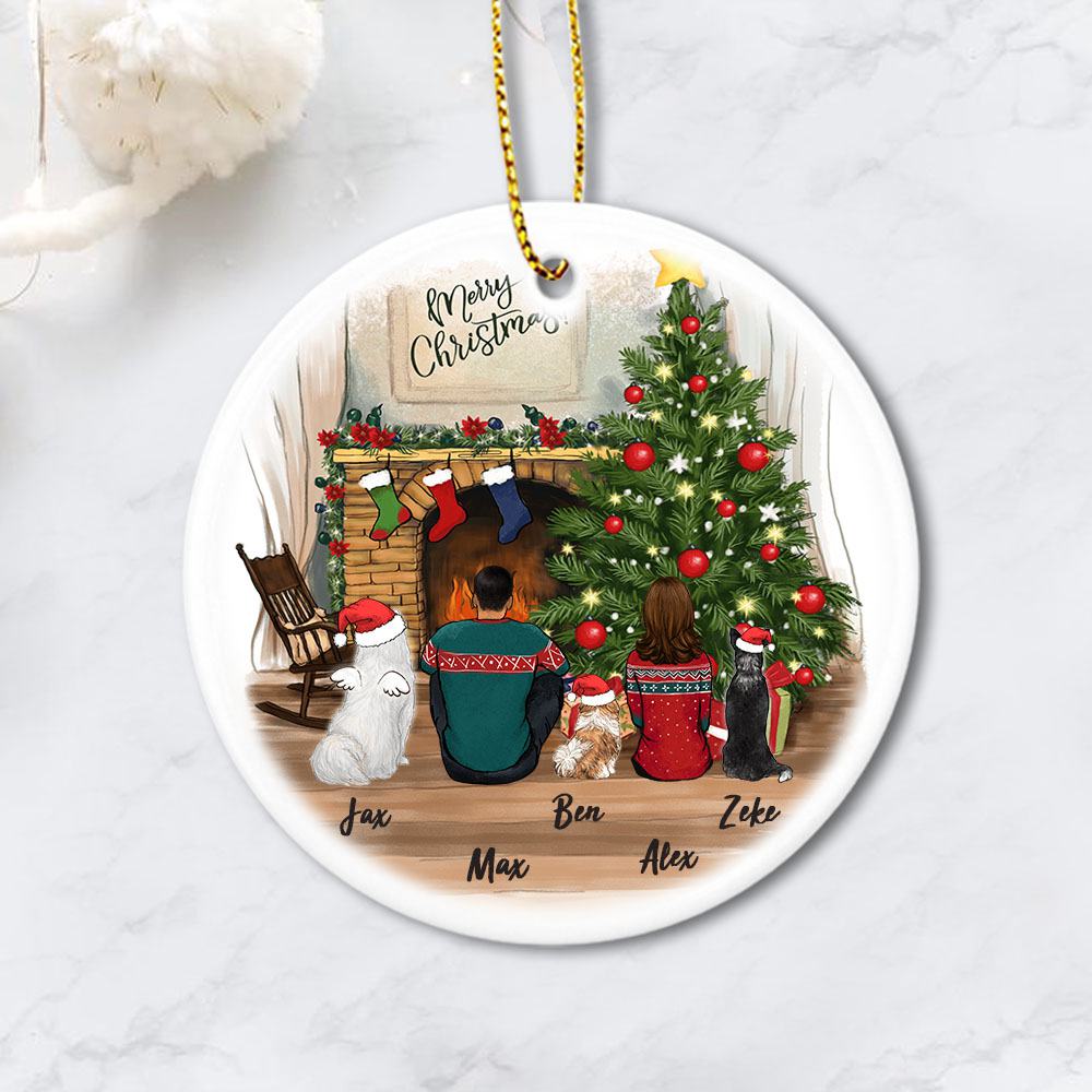 Personalized Christmas Ceramic Ornament gifts for dog lovers - Christmas